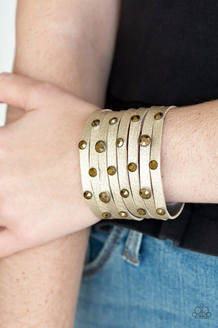 Go-Getter Glamorous - Brass Urban Bracelet - Paparazzi Accessories - Paparazzi Accessories 