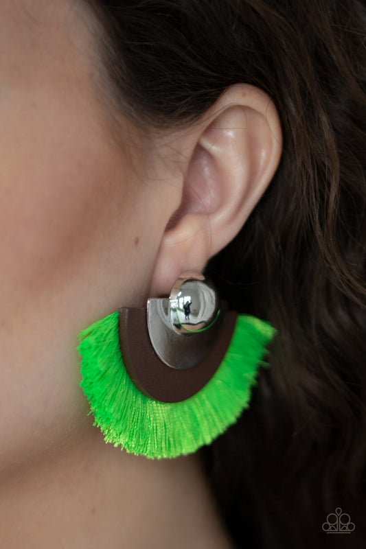 Fan The FLAMBOYANCE - Green - Paparazzi Accessories - Paparazzi Accessories 