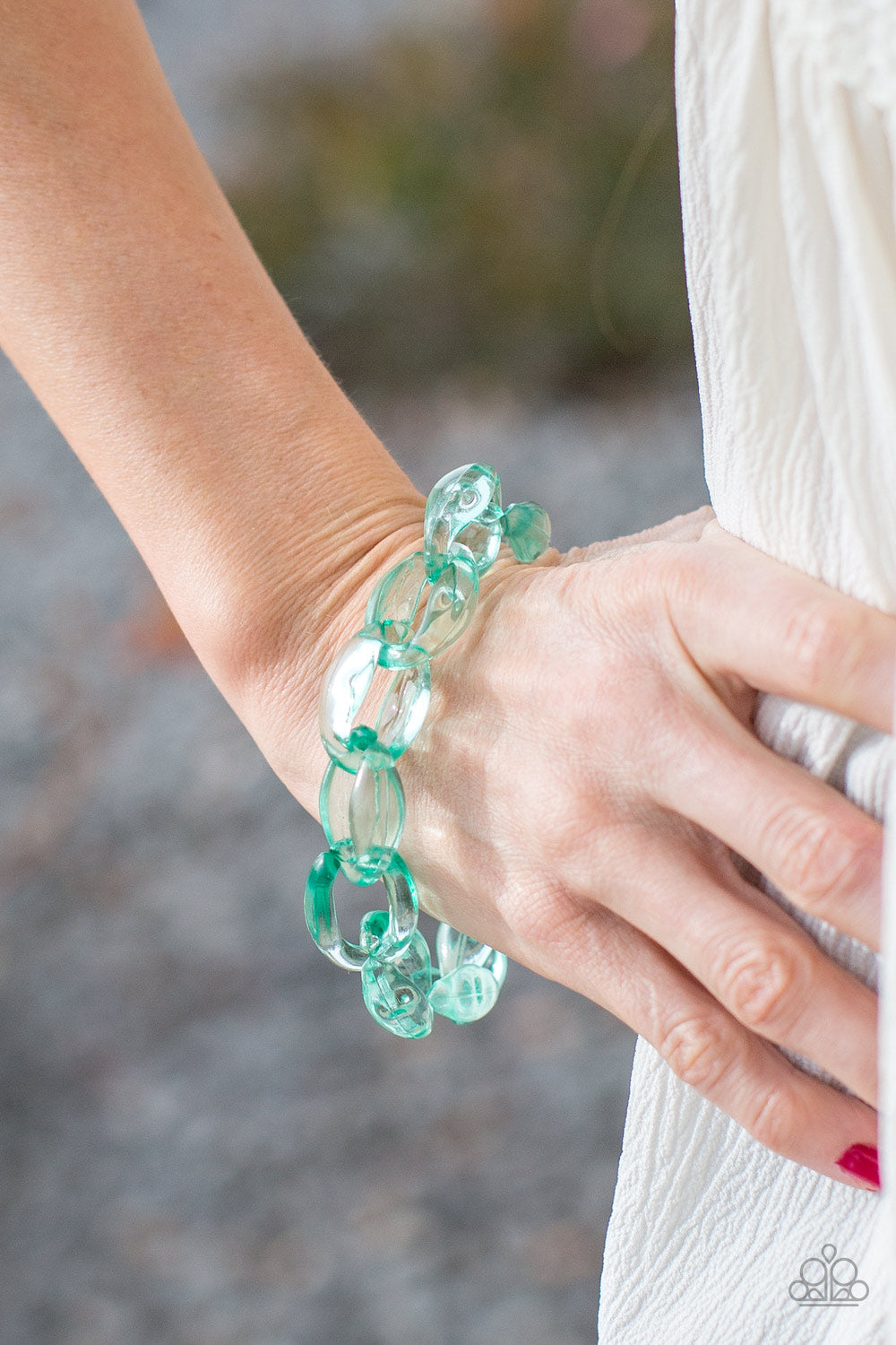 Ice Ice Baby Green Bracelet - Paparazzi Accessories 