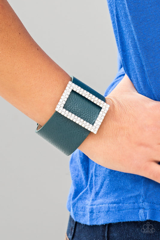 STUNNING For You - Blue Leather Bracelet - Paparazzi Accessories 