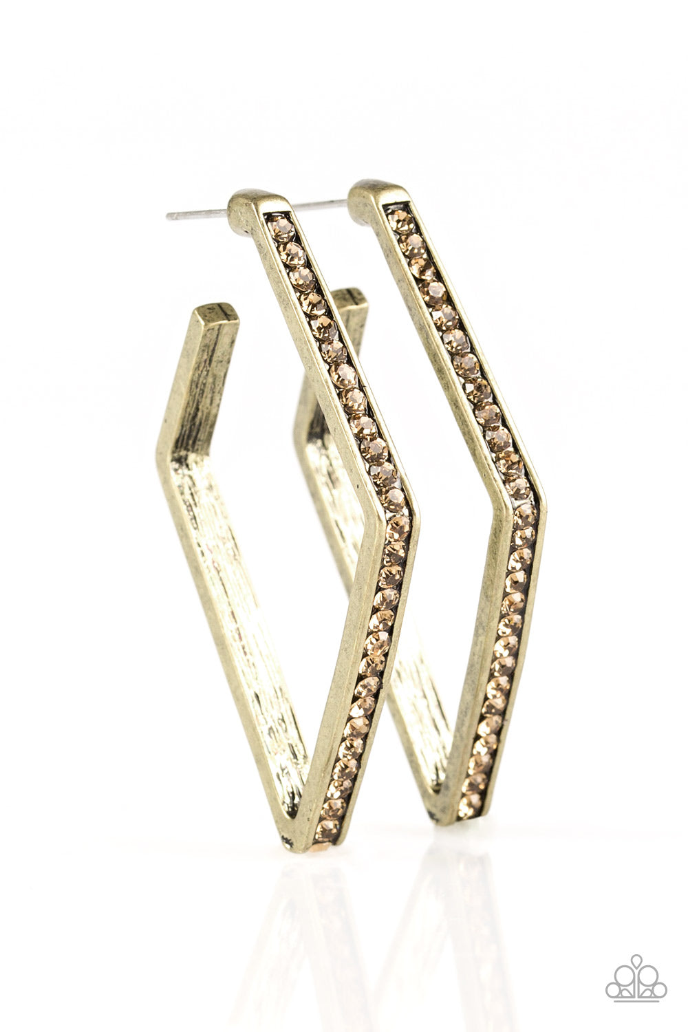 Strikingly Beautiful - Brass Earrings - Paparazzi Accessories 