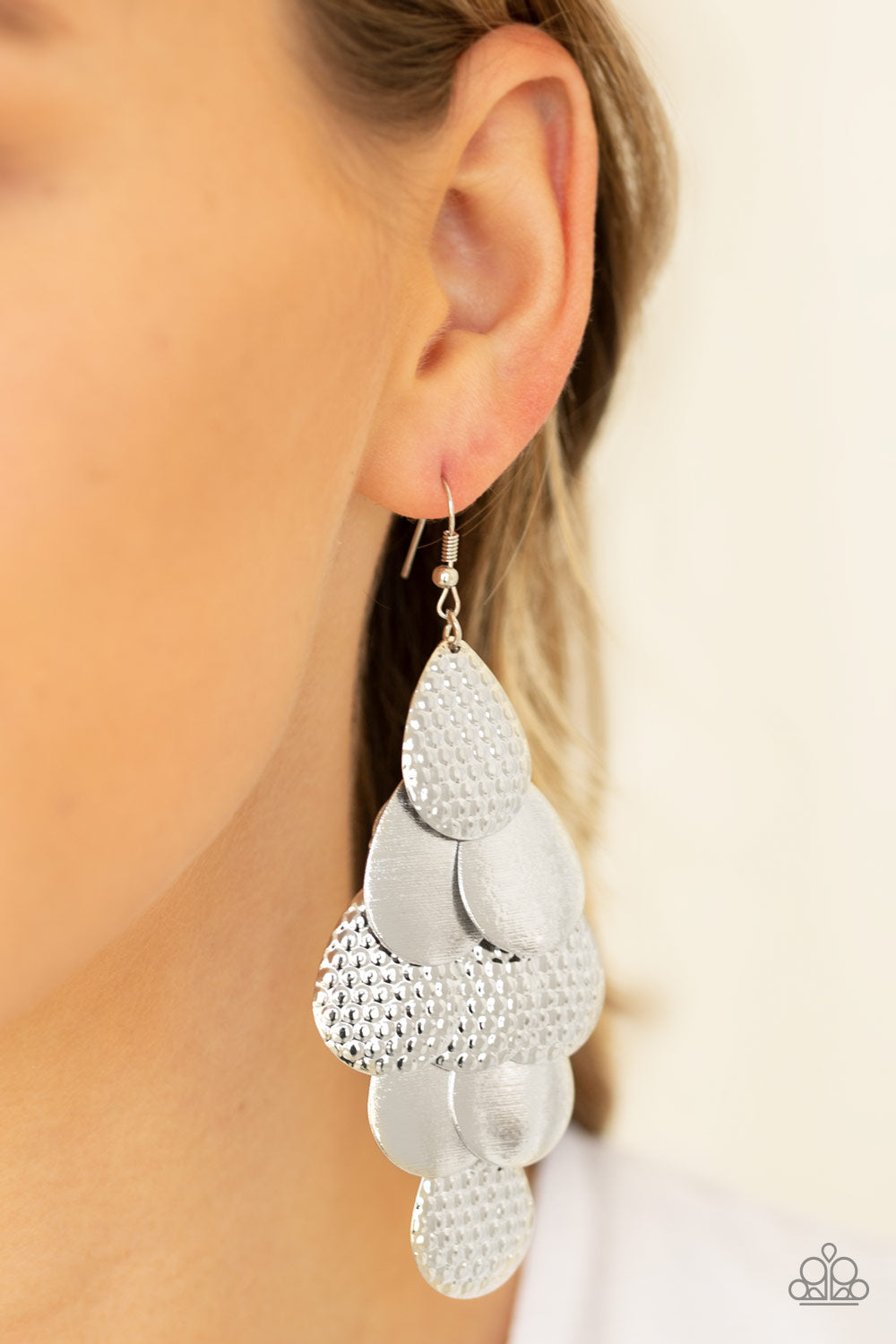 Chime Time - Silver Earrings- Paparazzi Accessories - Paparazzi Accessories 