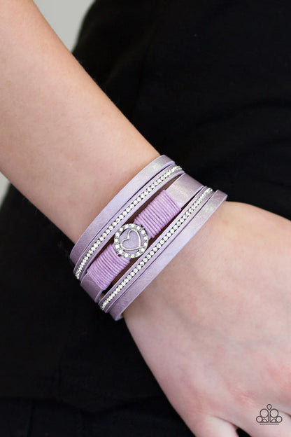 It Takes Heart - Purple Urban Bracelet - Paparazzi Accessories