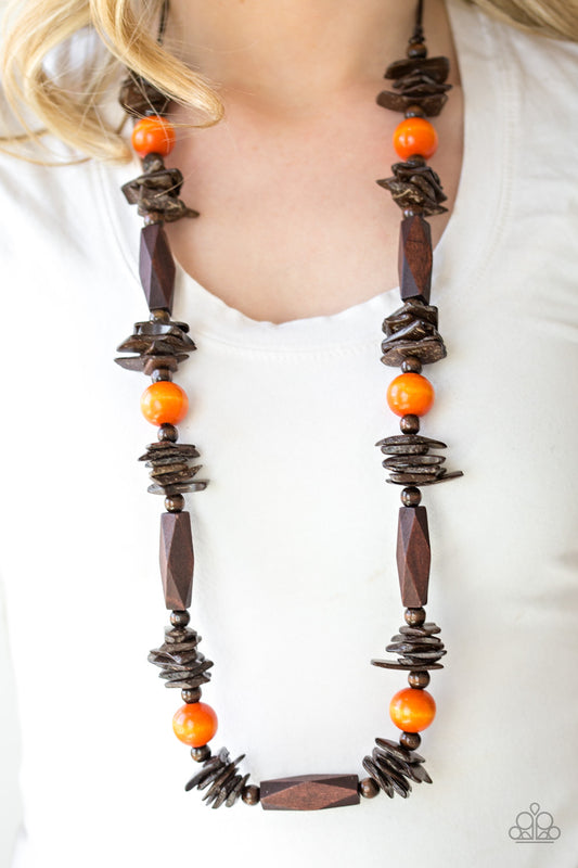 Cozumel Coast - Orange Necklace - Paparazzi Accessories - Paparazzi Accessories 