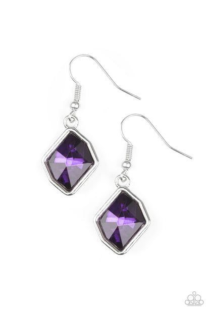 Glow It Up - Purple Earrings - Paparazzi Accessories 