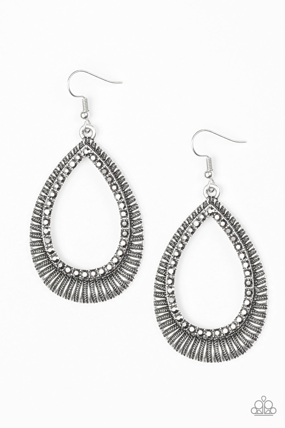 Right As REIGN - Silver Earrings - Paparazzi Accessories - Paparazzi Accessories 