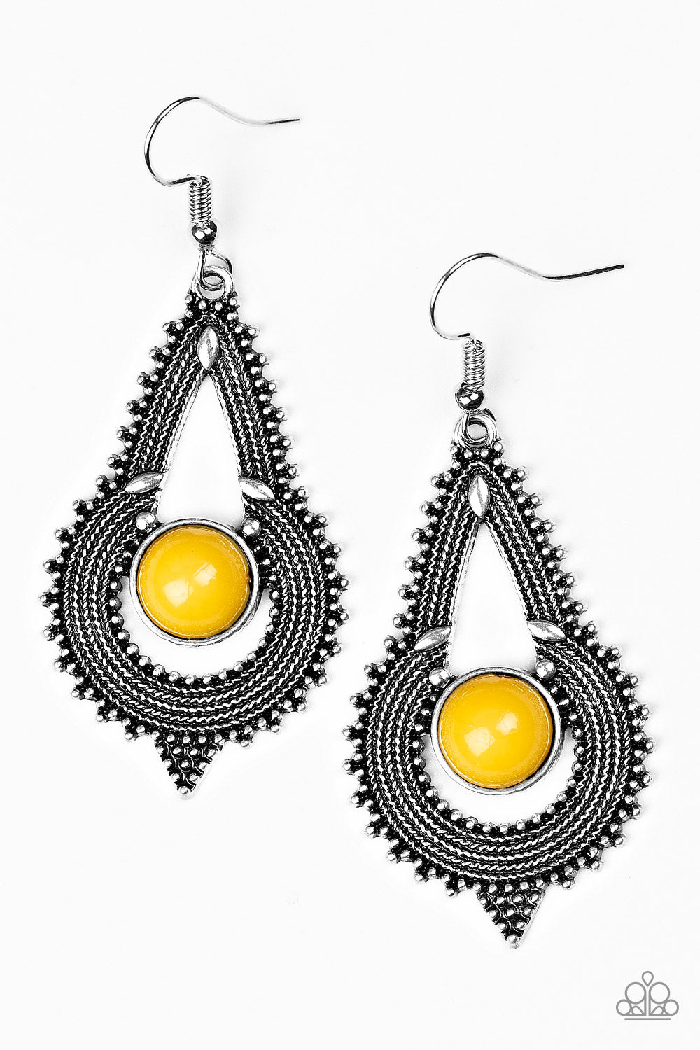 Zoomin Zumba - Yellow Earrings - Paparazzi Earrings - Paparazzi Accessories 
