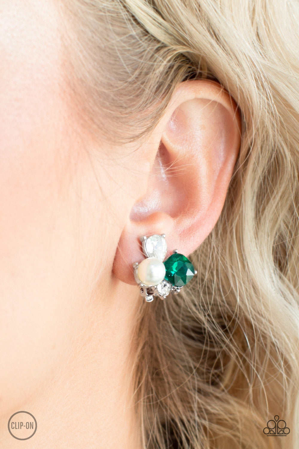 Highly High-Class - Green Clip On Earrings - Paparazzi Accessories - Paparazzi Accessories 