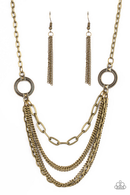 CHAINS of Command - Brass Necklace - Paparazzi Accessories - Paparazzi Accessories 