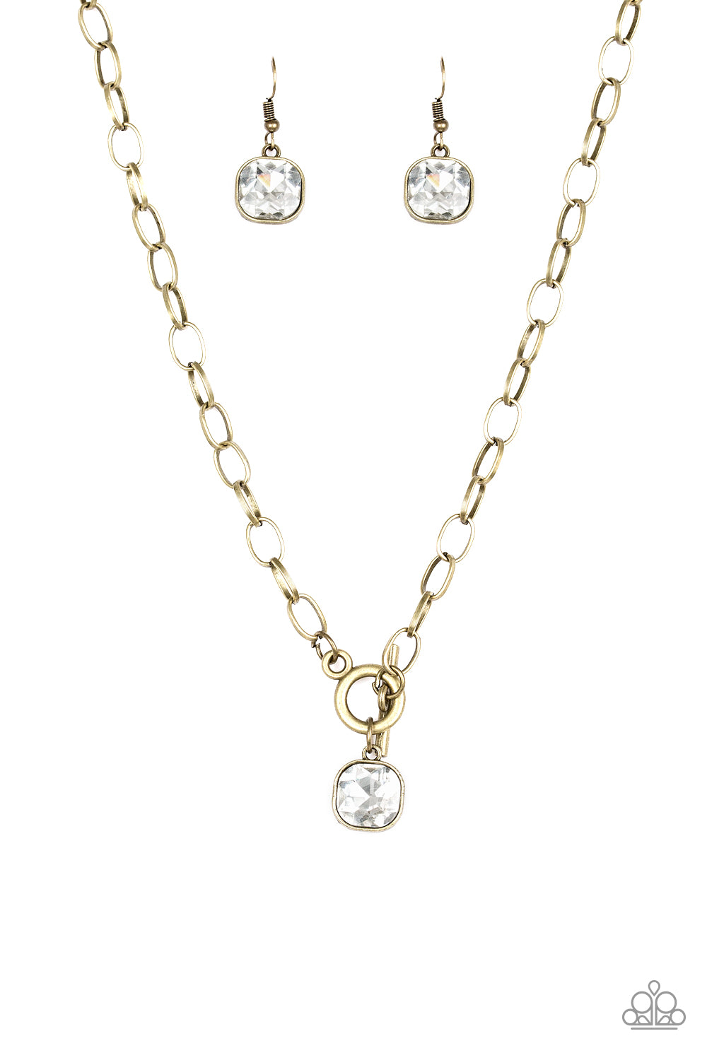 Dynamite Dazzle - Brass Necklace - Paparazzi Accessories - Paparazzi Accessories 