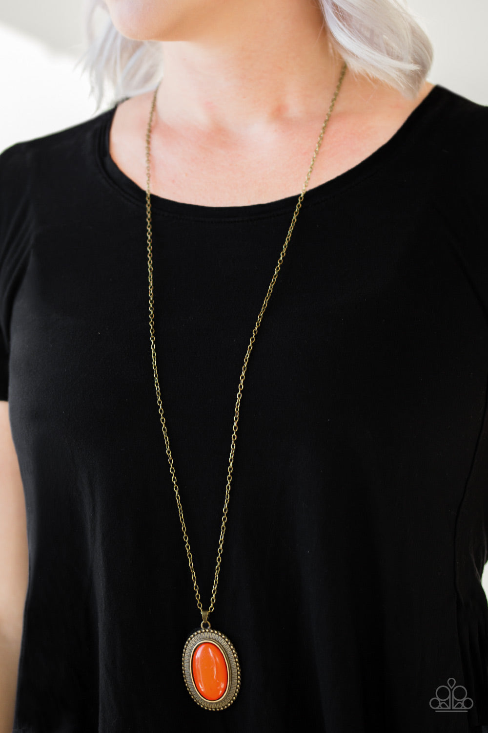 Practical Prairie - Orange Necklace - Paparazzi Accessories - Paparazzi Accessories 