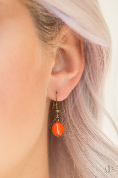 Practical Prairie - Orange Necklace - Paparazzi Accessories - Paparazzi Accessories 