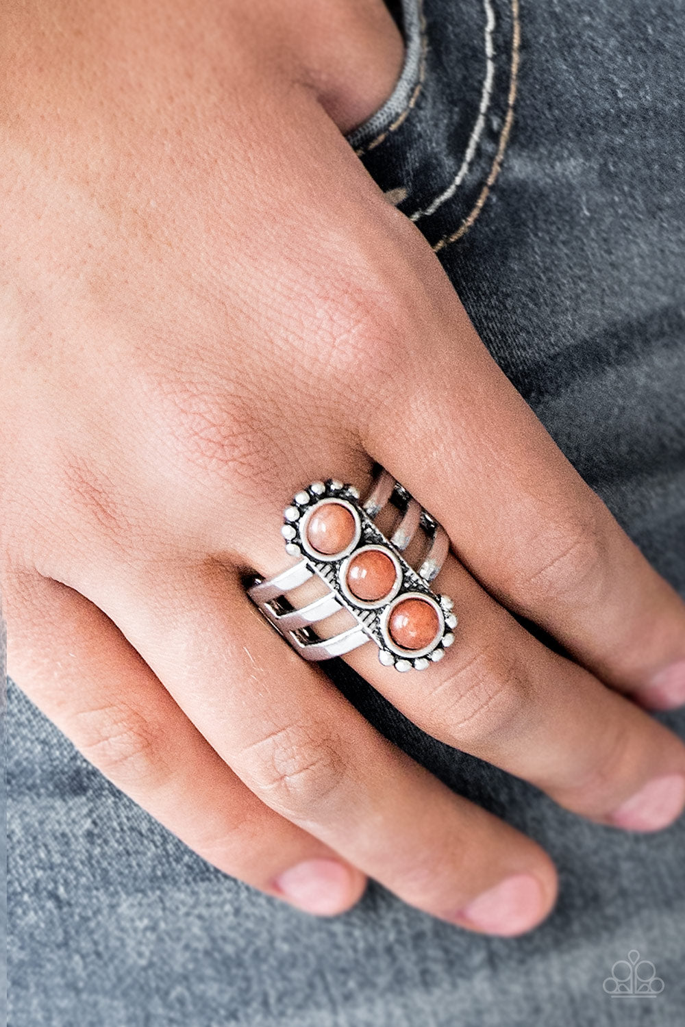 Rio Trio - Orange Ring - Paparazzi Earrings - Paparazzi Accessories 