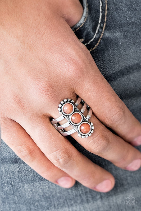 Rio Trio - Orange Ring - Paparazzi Earrings - Paparazzi Accessories 