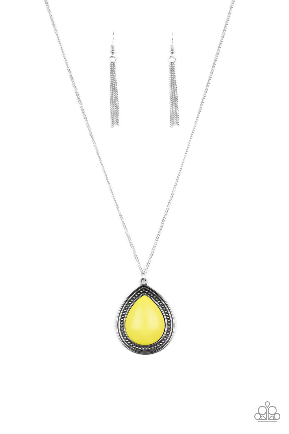 Chroma Courageous - Yellow Necklace - Paparazzi Accessories 