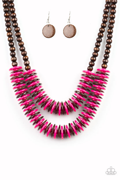 Dominican Disco - Pink Necklace - Paparazzi Accessories - Paparazzi Accessories 