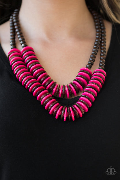 Dominican Disco - Pink Necklace - Paparazzi Accessories - Paparazzi Accessories 