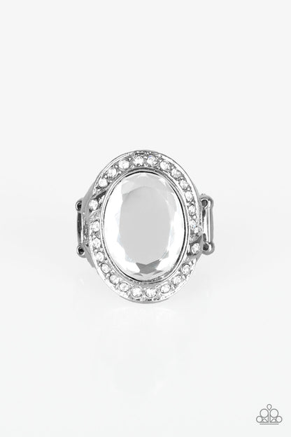 Queen Scene - White Ring - Paparazzi Accessories - Paparazzi Accessories 