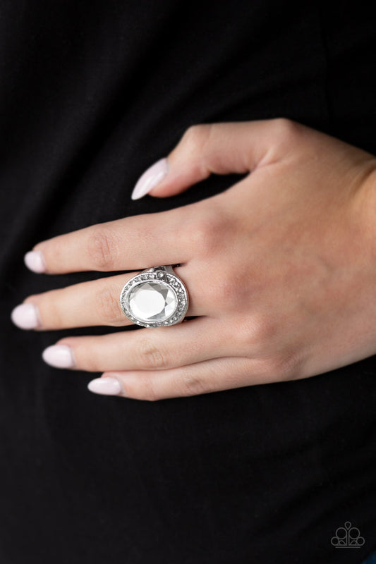 Queen Scene - White Ring - Paparazzi Accessories - Paparazzi Accessories 