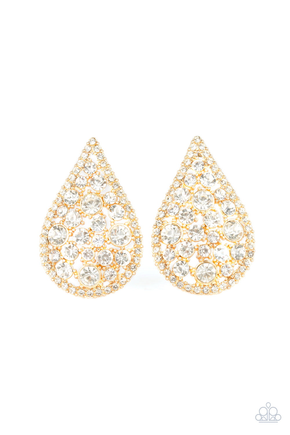 REIGN-Storm - Gold Earrings - Paparazzi Accessories 