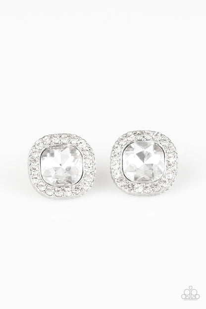 Bling Tastic! - White Earrings - Paparazzi Accessories - Paparazzi Accessories 