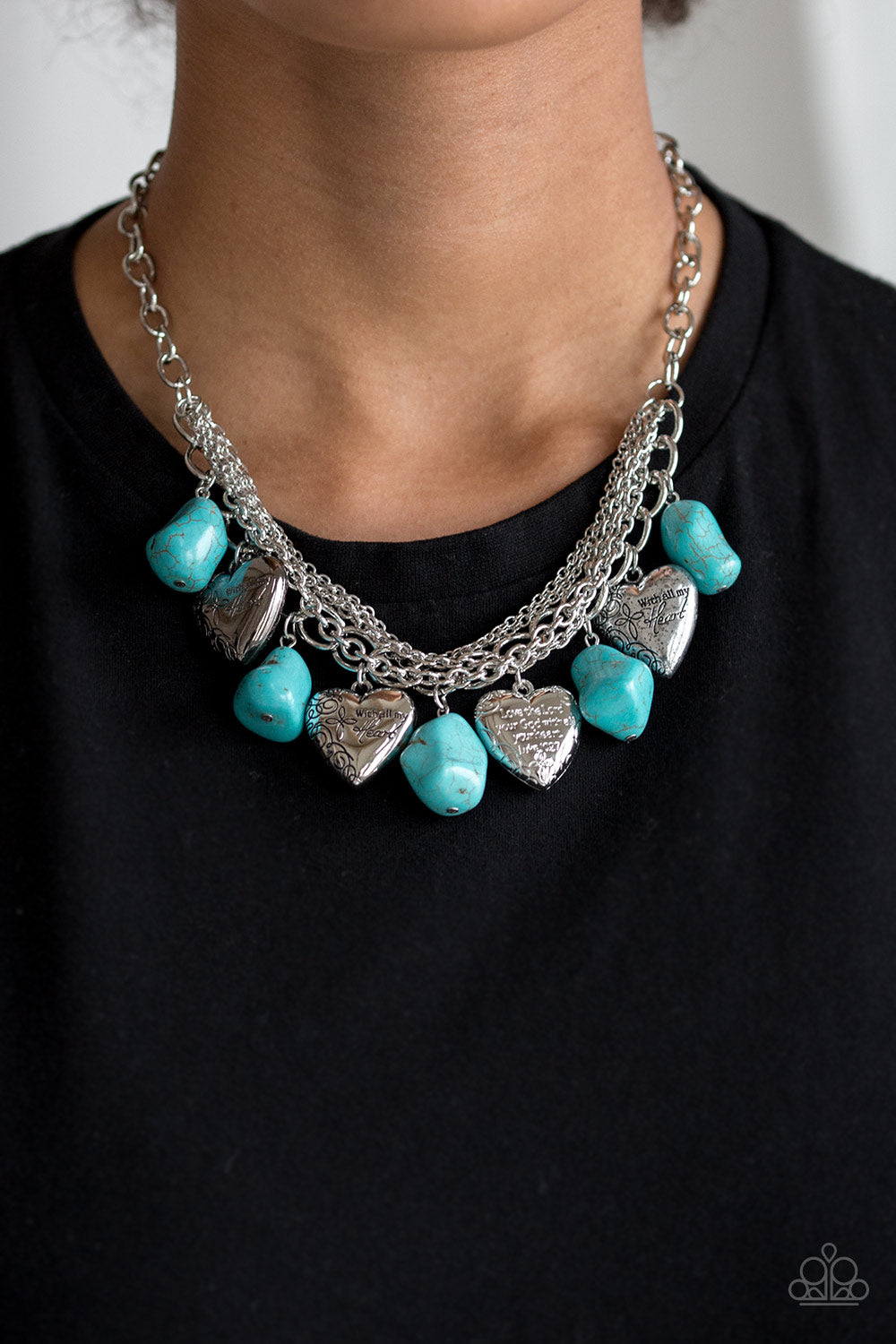 Change Of Heart - Blue Necklace- Paparazzi Accessories - Paparazzi Accessories 