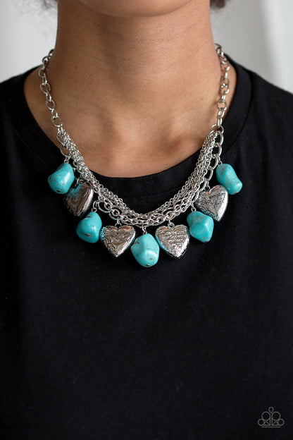 Change Of Heart - Blue Necklace- Paparazzi Accessories - Paparazzi Accessories 