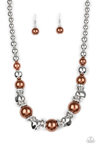 Hollywood HAUTE Spot - Brown Necklace - Paparazzi Accessories 