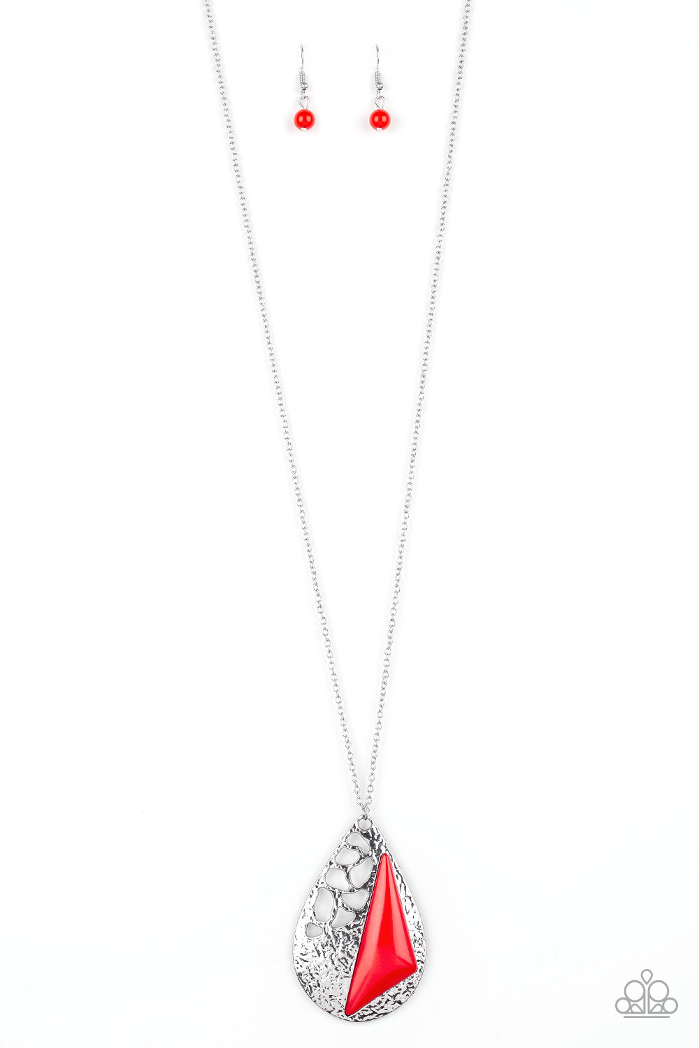 Impressive Edge - Red Necklace - Paparazzi Accessories 