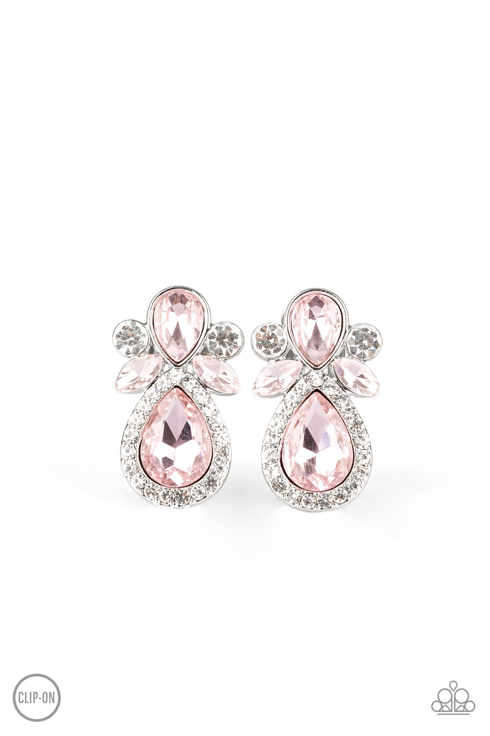 Celebrity Crowd - Pink Earrings - Paparazzi Accessories 