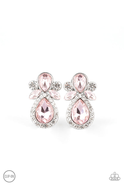 Celebrity Crowd - Pink Earrings - Paparazzi Accessories 