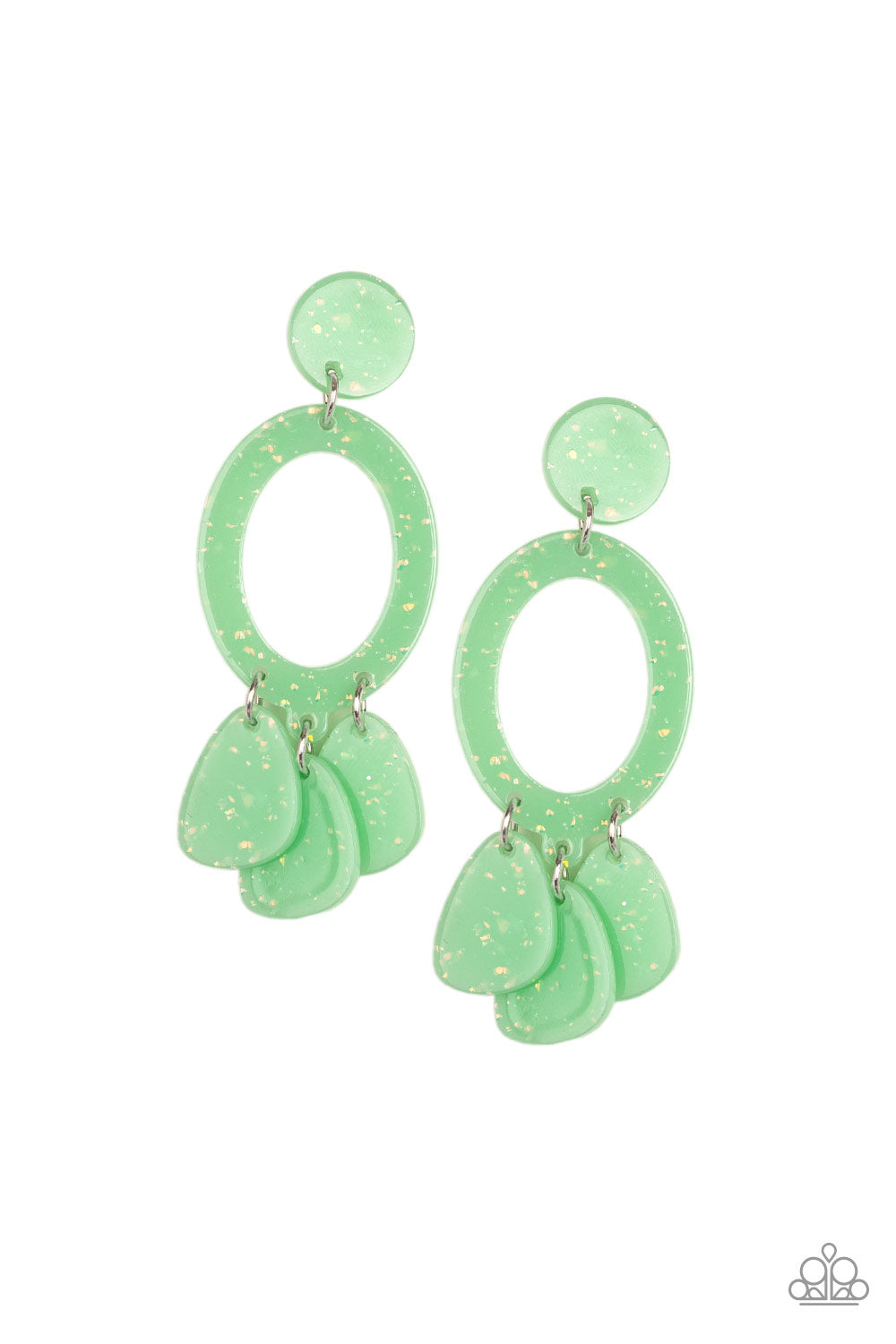 Sparkling Shores - Green Earrings - Paparazzi Accessories 