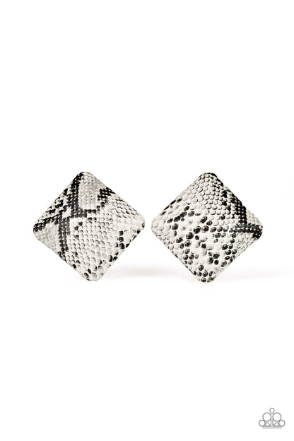 Making HISS-tory - White Post Earrings - Paparazzi Accessories 