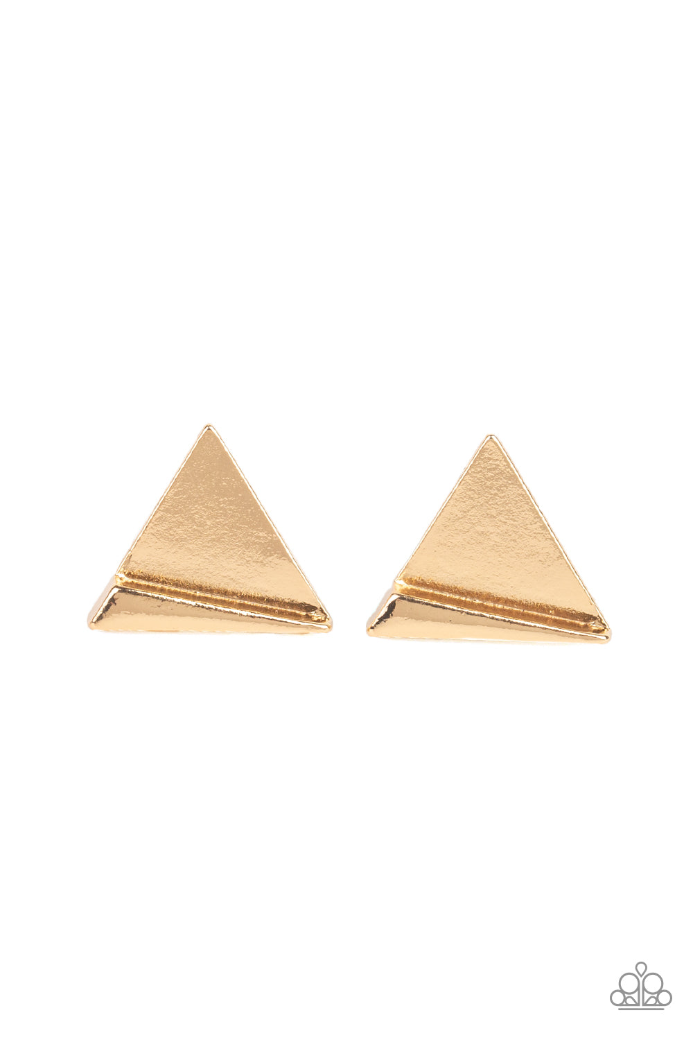 Die TRI-ing - Gold Earrings  -  Paparazzi Accessories - Paparazzi Accessories 