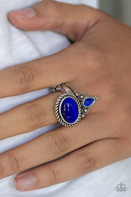 Malibu Mist - Blue Ring - Paparazzi Accessories 