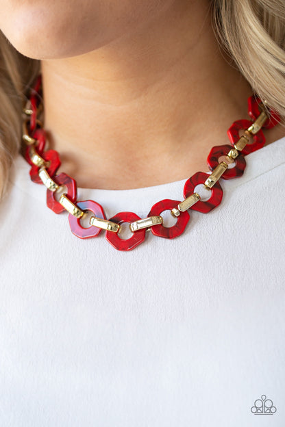Fashionista Fever - Red Necklace - Paparazzi Accessories - Paparazzi Accessories 