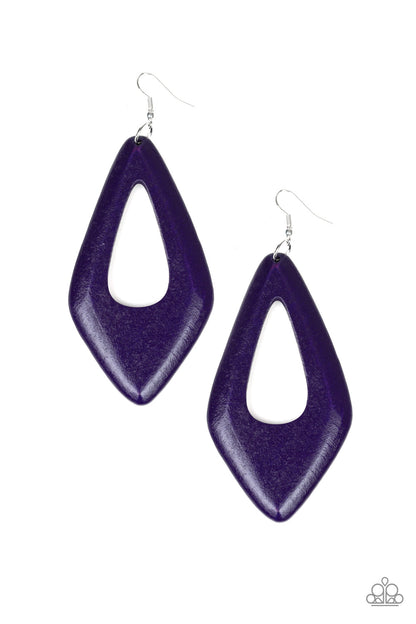 A SHORE Bet - Purple Wooden Earrings - Paparazzi Accessories 