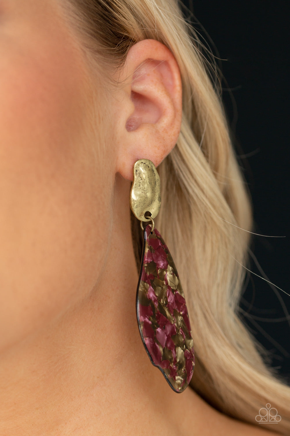 Fish Out of Water - Brass Earrings - Paparazzi Accessories 