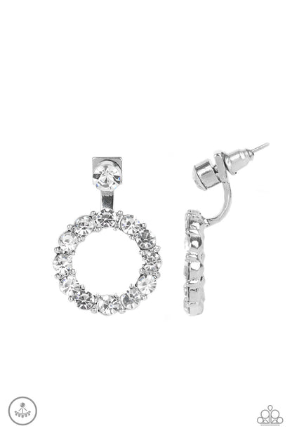 Diamond Halo - White Earrings - Paparazzi Accessories - Paparazzi Accessories 