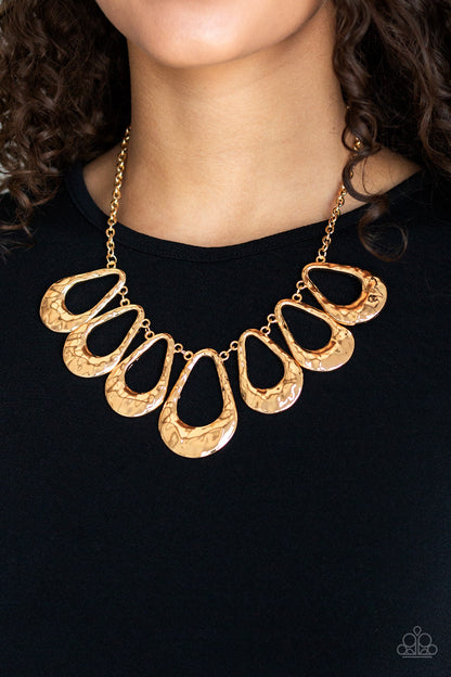 Teardrop Envy - Gold Necklace-  Paparazzi Accessories - Paparazzi Accessories 