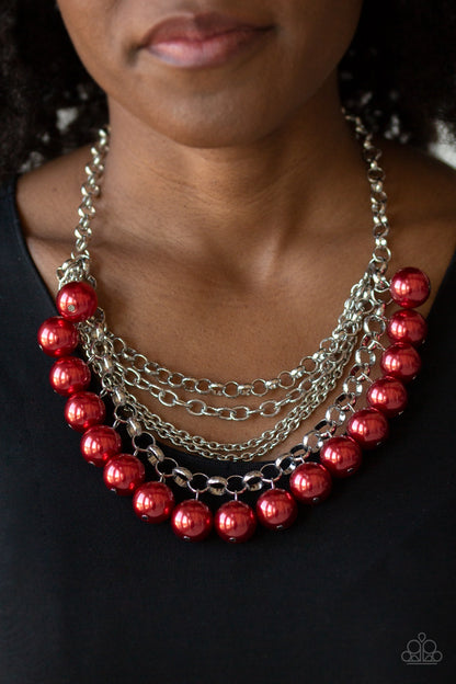 One-Way WALL STREET - Red Necklace- Paparazzi Accessories - Paparazzi Accessories 