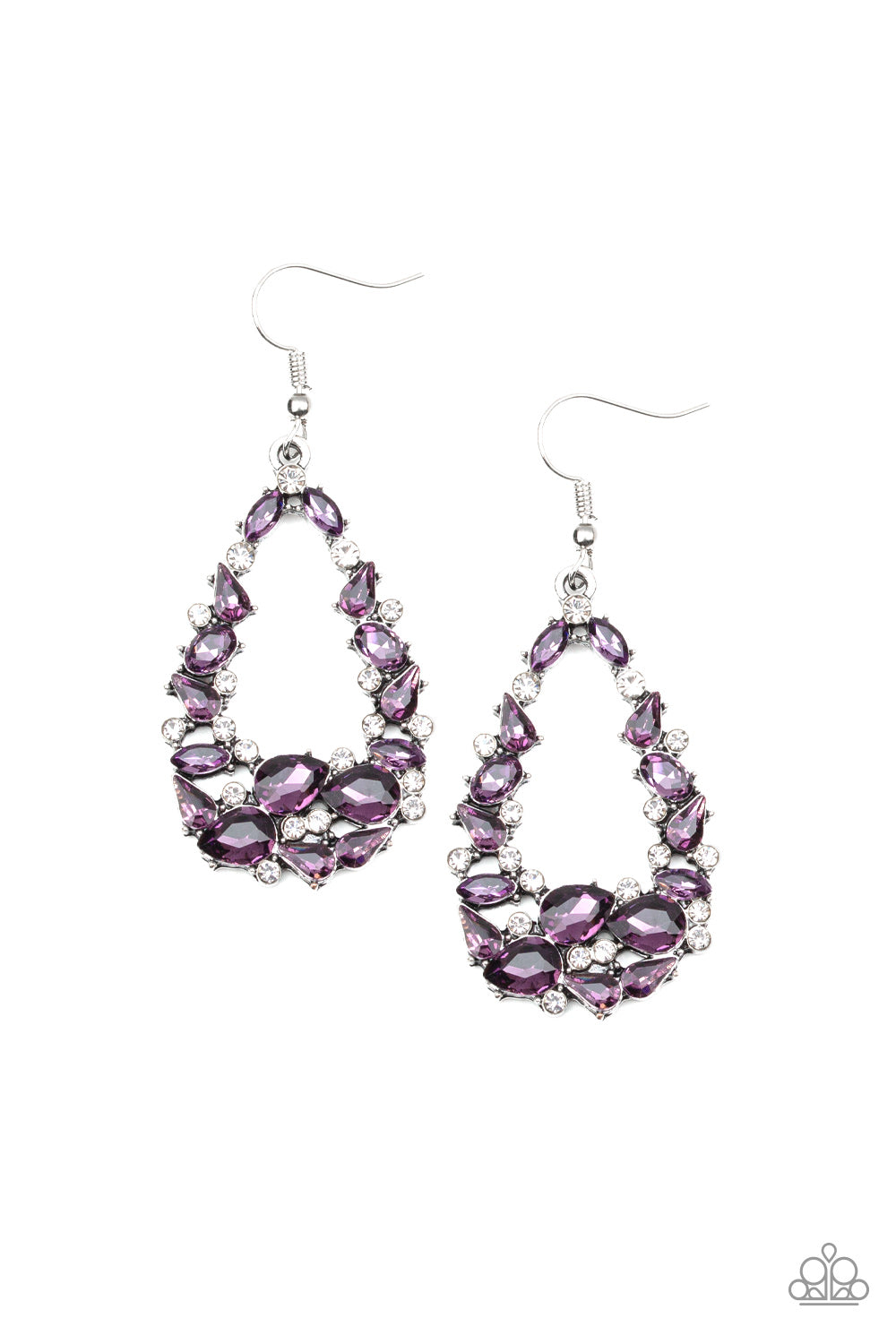 To BEDAZZLE, Or Not To BEDAZZLE - Purple Earrings - Paparazzi Accessories 
