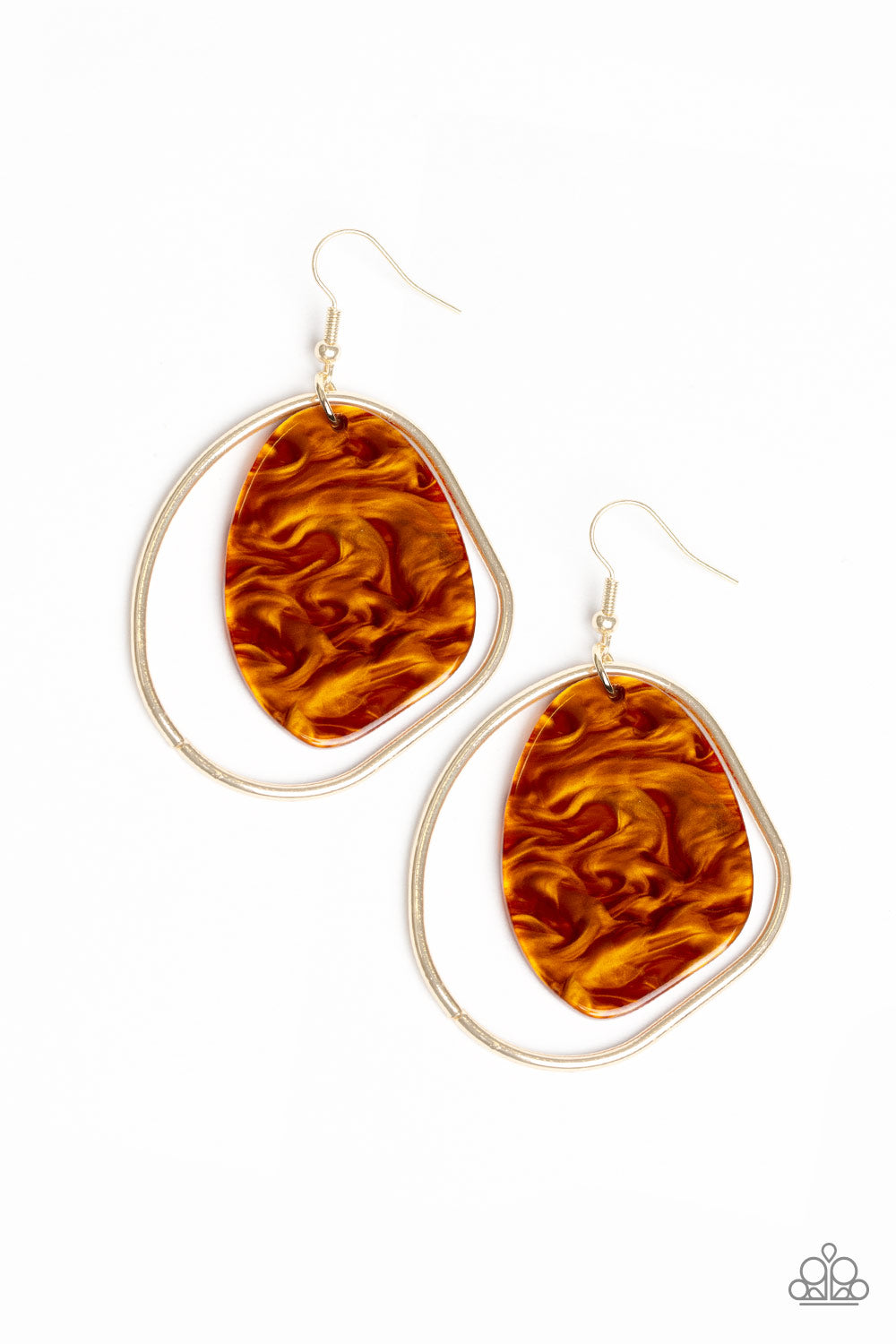 HAUTE Toddy - Orange Earrings - Paparazzi Accessories 
