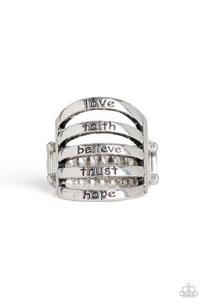 Never Lose Faith - Silver Ring - Paparazzi Accessories 