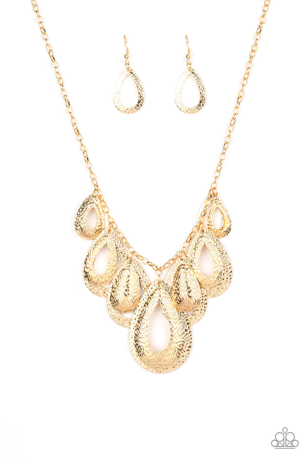 Teardrop Tempest - Gold Necklace - Paparazzi Accessories - Paparazzi Accessories 