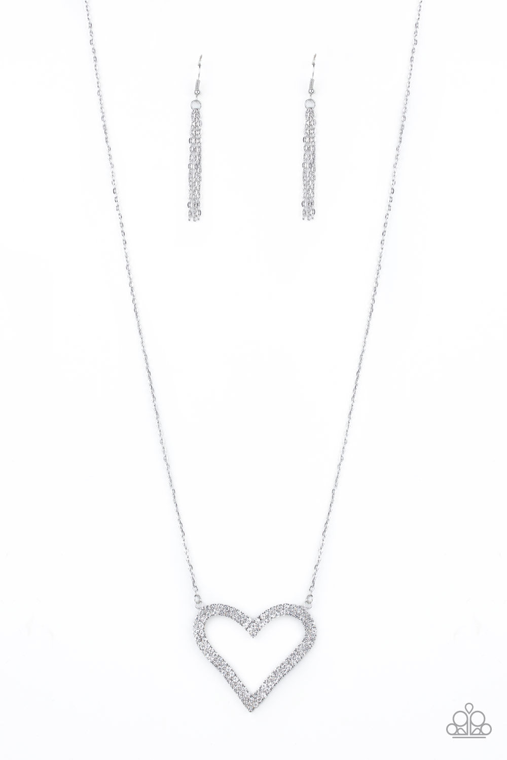 Pull Some HEART-strings - White Necklace - Paparazzi Accessories - Paparazzi Accessories 