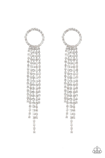 Endless Sheen - White Earrings - Paparazzi Accessories - Paparazzi Accessories 