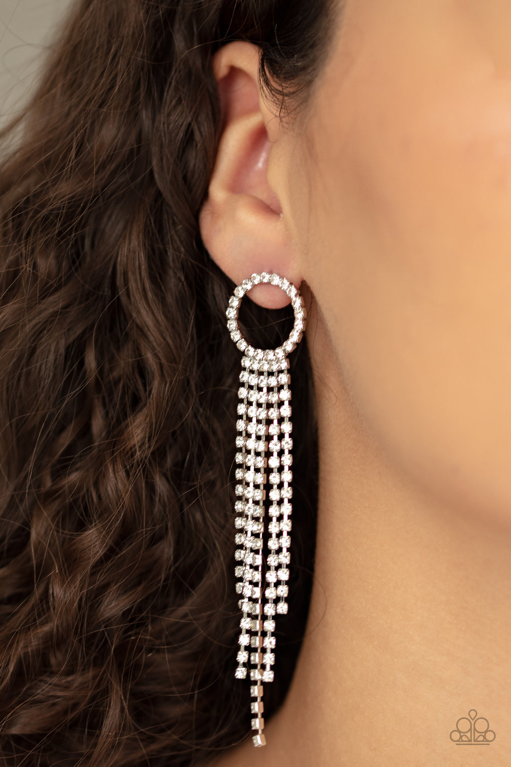Endless Sheen - White Earrings - Paparazzi Accessories - Paparazzi Accessories 