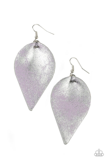 Enchanted Shimmer - Purple Leather Earrings - Paparazzi Accessories 