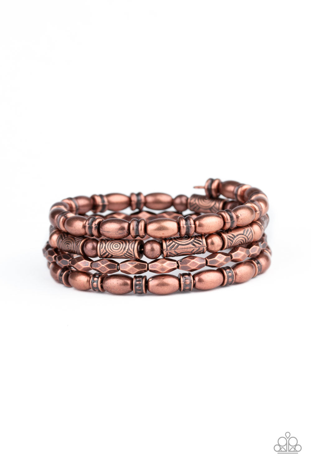 Texture Throwdown - Copper Bracelet - Paparazzi Accessories 